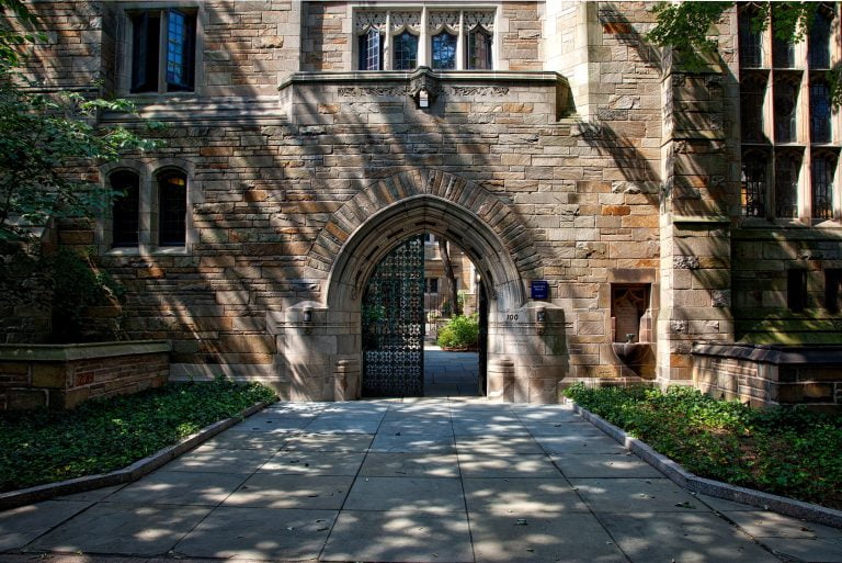 A gateway to a building.